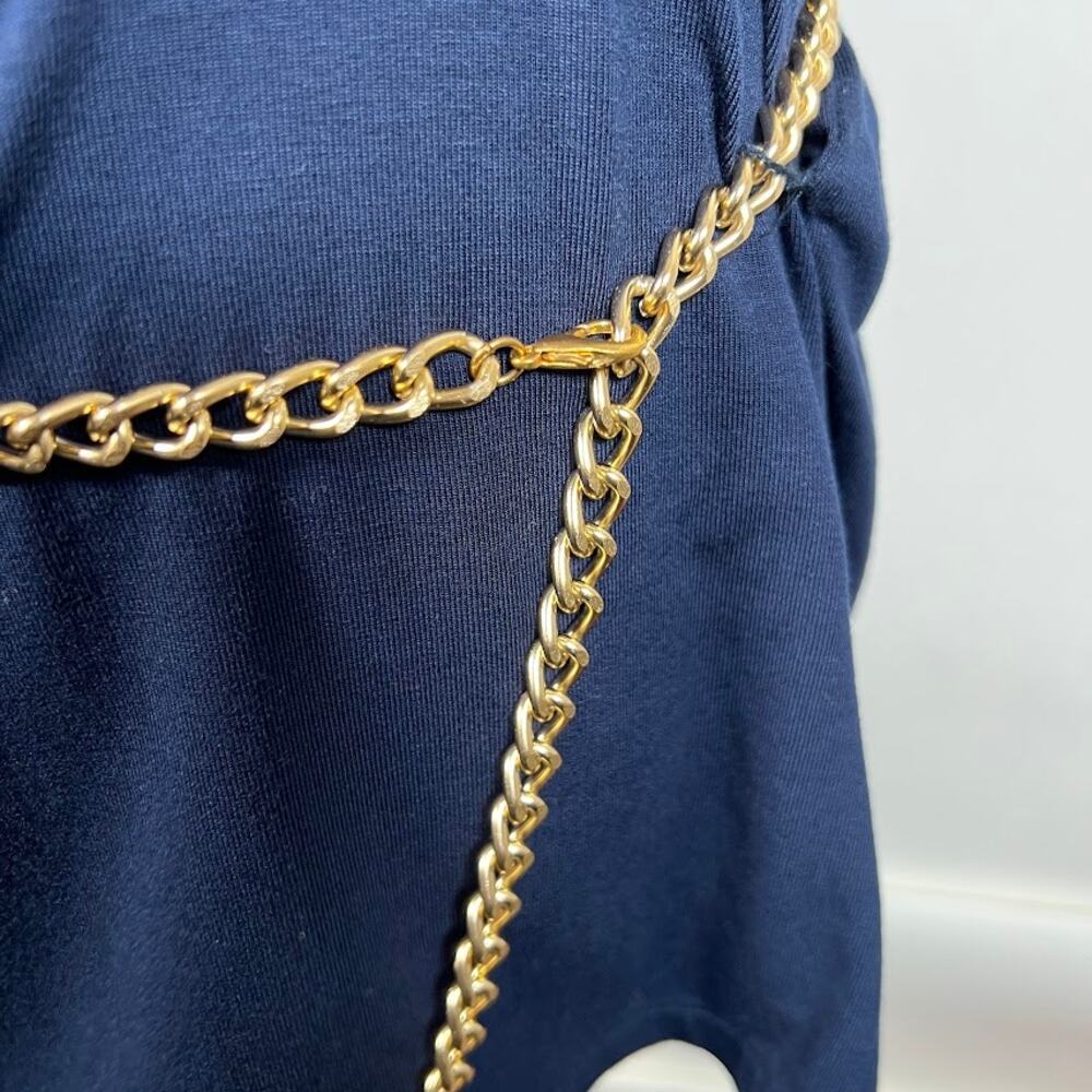 NEW! LAUREN Ralph Lauren Tunic Top 2X Lighthouse Navy w/ Gold Tone Belt $95 - Picture 6 of 8